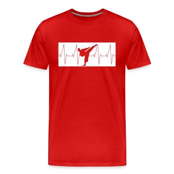 Heartbeat Karaté Kickboxing MMA - T-shirt bio Premium Homme - rouge - Devant - Damien (186cm)