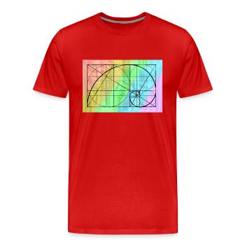 Golden ratio - Men's Premium Organic T-Shirt - red - Front - Damien (186cm)