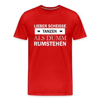 Dancing Dance Music - Männer Premium Bio T-Shirt - Rot - Vorne - Damien (186cm)