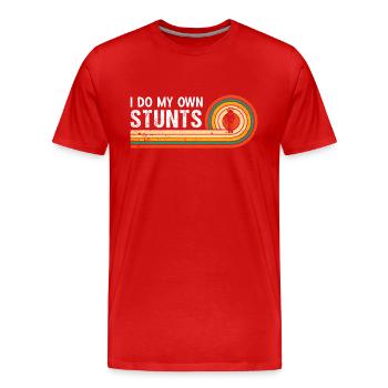 Stuntman Vintage Lustige Sprüche - Männer Premium Bio T-Shirt - Rot - Vorne - Damien (186cm)