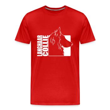 Langhaar Collie Profil Hunde Hund Wilsigns - Männer Premium Bio T-Shirt - Rot - Vorne - Damien (186cm)