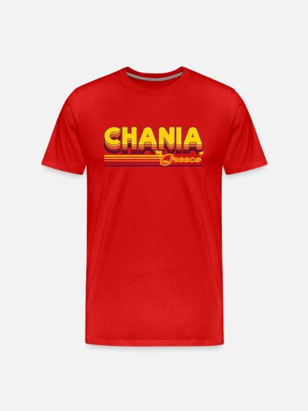 Chania: Mediterranean retro design - Men's Premium Organic T-Shirt - red