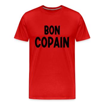 bon copain - T-shirt bio Premium Homme - rouge - Devant - Damien (186cm)