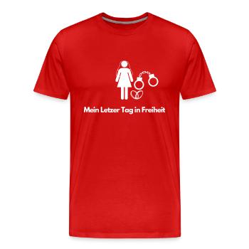 Junggesellinnen Abend - Männer Premium Bio T-Shirt - Rot - Vorne - Damien (186cm)