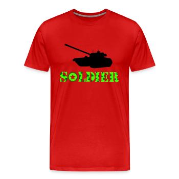 Soldat de char - T-shirt bio Premium Homme - rouge - Devant - Damien (186cm)
