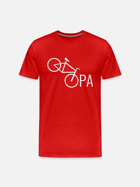 Fahrrad Opa Humor - Männer Premium Bio T-Shirt - Rot