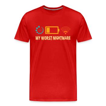 Mon pire cauchemar chemise Cadeaux amusants pour un joueur - T-shirt bio Premium Homme - rouge - Devant - Damien (186cm)