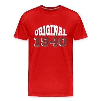 Original 1940 - T-shirt bio Premium Homme - rouge - Devant - Damien (186cm)