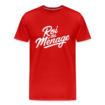 Roi du ménage - T-shirt bio Premium Homme - rouge - Devant - Damien (186cm)