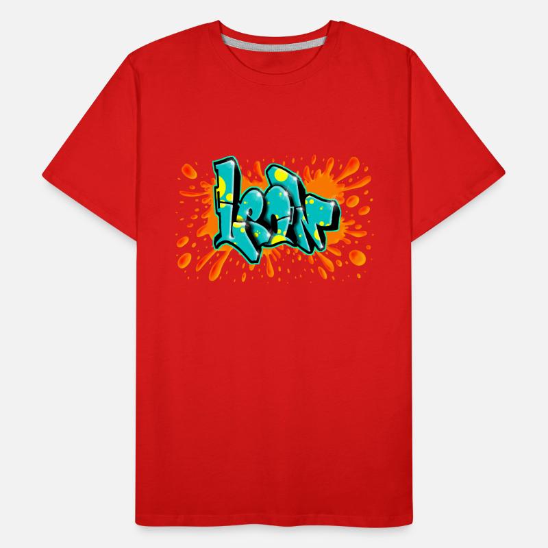 Leon graffiti red splash printable on everything Men's Premium Organic T-Shirt