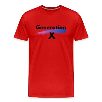 Generation X - Männer Premium Bio T-Shirt - Rot - Vorne - Damien (186cm)