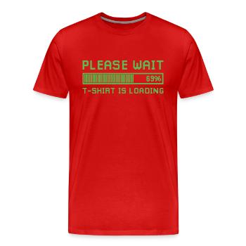 Bitte warten, das Design lädt. - Männer Premium Bio T-Shirt - Rot - Vorne - Damien (186cm)