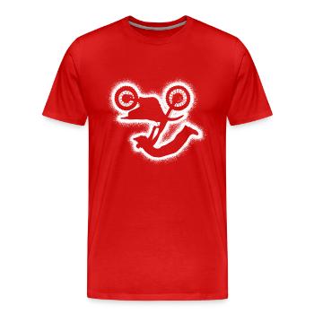 Motocross Dirt Bike Enfants Garçons Hommes Dirt Biker - T-shirt bio Premium Homme - rouge - Devant - Damien (186cm)