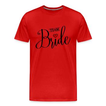 Équipe Bride Heart Mariage - T-shirt bio Premium Homme - rouge - Devant - Damien (186cm)