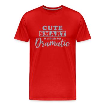 Cute, smart and a little bit dramatic - Men's Premium Organic T-Shirt - red - Front - Damien (186cm)