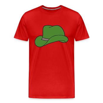 hut gruen - Männer Premium Bio T-Shirt - Rot - Vorne - Damien (186cm)