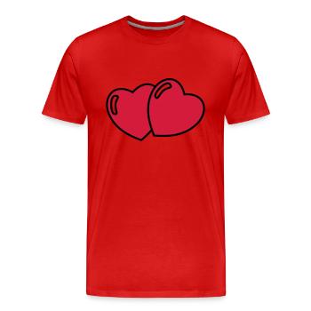 cœur - T-shirt bio Premium Homme - rouge - Devant - Damien (186cm)