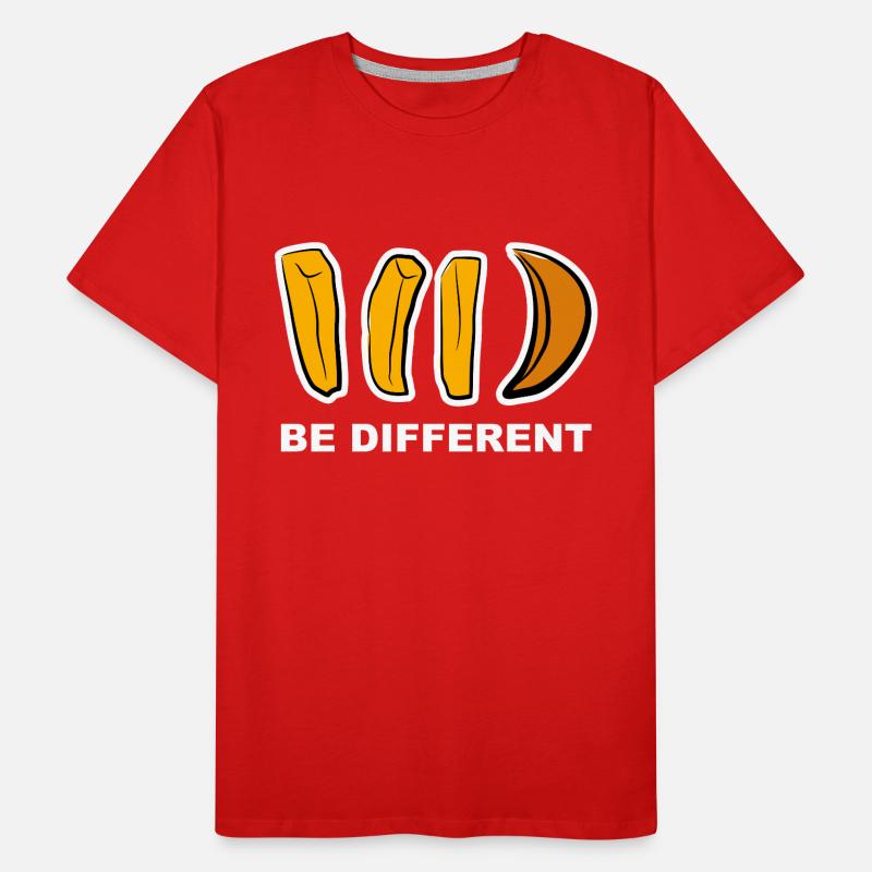Anders, Different, Aussenseiter, Pommes, Geschenk, Männer Premium Bio T-Shirt