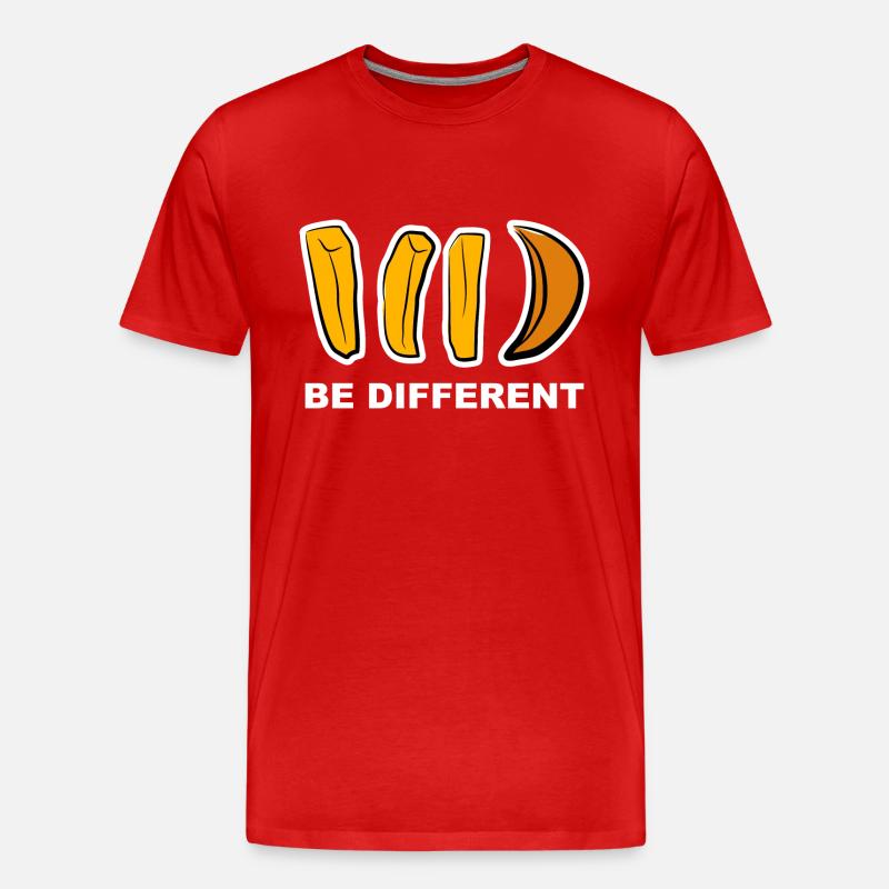 Anders, Different, Aussenseiter, Pommes, Geschenk, - Männer Premium Bio T-Shirt - Rot