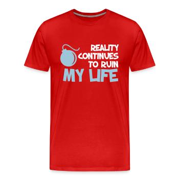 Funny Quotes. Quote. Humor. gift - Men's Premium Organic T-Shirt - red - Front - Damien (186cm)