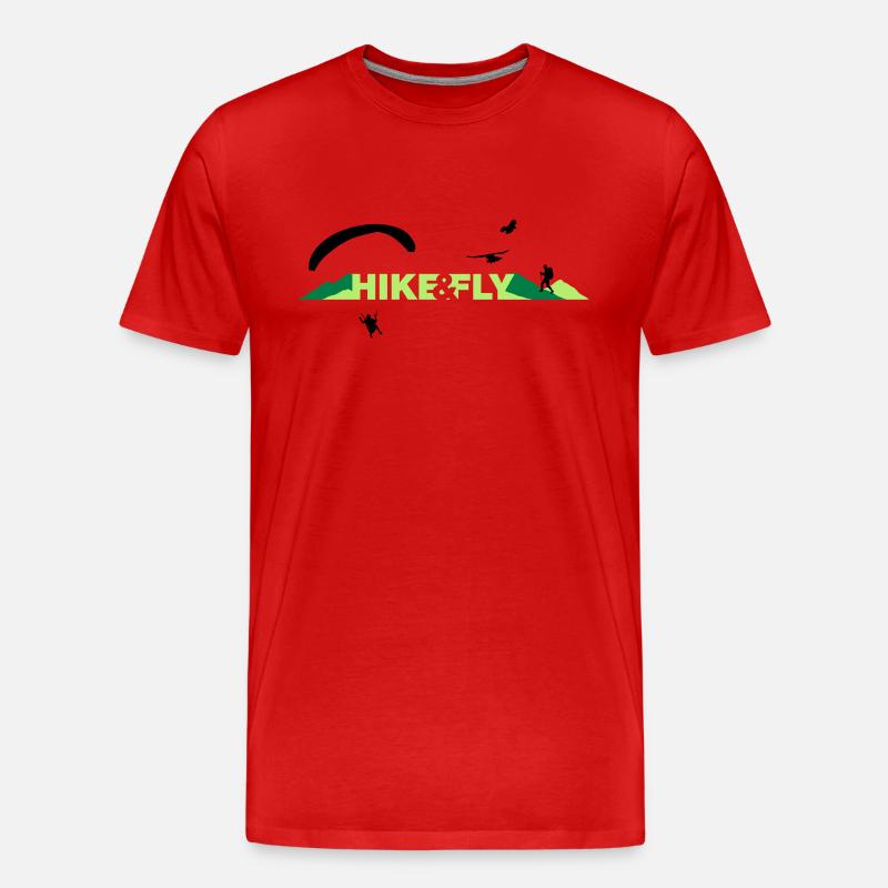 Hike Fly - Männer Premium Bio T-Shirt - Rot