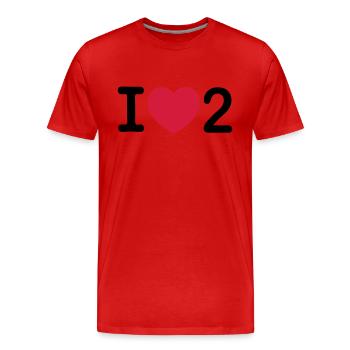 j'aime 2 - T-shirt bio Premium Homme - rouge - Devant - Damien (186cm)