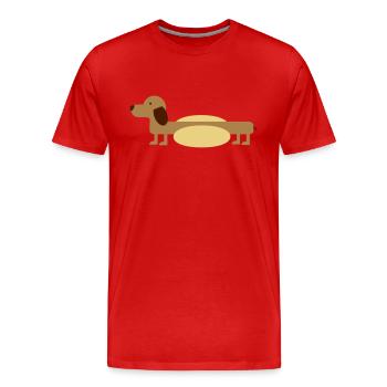 Hot-Dog - Männer Premium Bio T-Shirt - Rot - Vorne - Damien (186cm)
