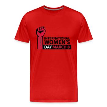 Internationaler Frauentag 8. März - Männer Premium Bio T-Shirt - Rot - Vorne - Damien (186cm)