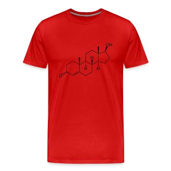 Testosteron Strukturformel - schwarz - Männer Premium Bio T-Shirt - Rot - Vorne - Damien (186cm)