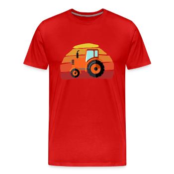 Tractor - Men's Premium Organic T-Shirt - red - Front - Damien (186cm)