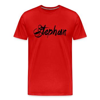 Stephan - T-shirt bio Premium Homme - rouge - Devant - Damien (186cm)