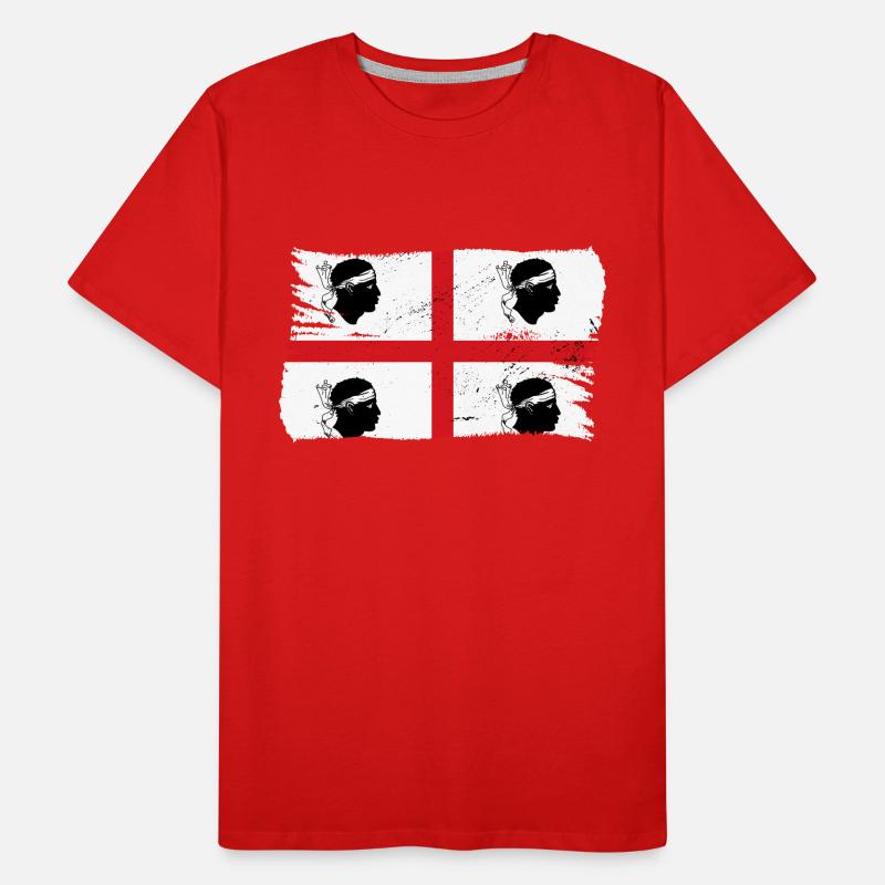 Drapeau de la Sardaigne Drapeau sarde Drapeau de la Sardaigne T-shirt bio Premium Homme
