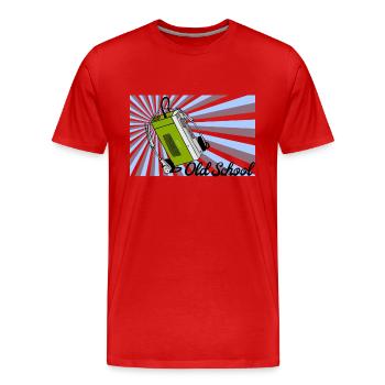 Walkman, old school, vintage, retro, nerd shirt - Männer Premium Bio T-Shirt - Rot - Vorne - Damien (186cm)