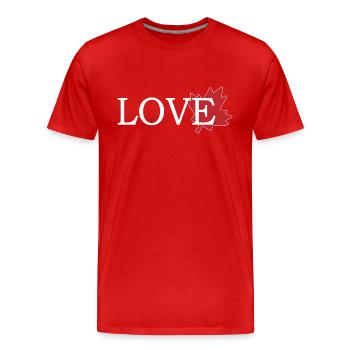 Amour Feuille d'érable du canada - T-shirt bio Premium Homme - rouge - Devant - Damien (186cm)