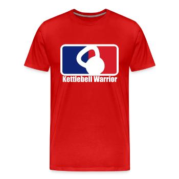 Kettlebell Warrior T shirt Design - T-shirt bio Premium Homme - rouge - Devant - Damien (186cm)