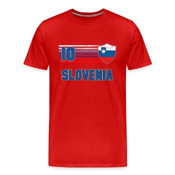Slowenien Fußball Mannschaft - Männer Premium Bio T-Shirt - Rot - Vorne - Damien (186cm)