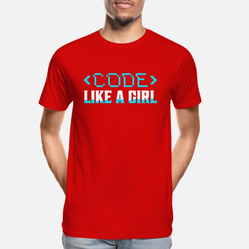 Programmeur de codage Code Like A Girl T-shirt bio Premium Homme
