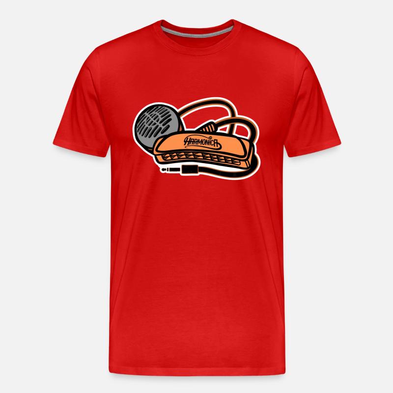 Micro Harmonica Harmonica Style - T-shirt bio Premium Homme - rouge