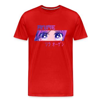 Anime violet eyes Anime violet eyes - Men's Premium Organic T-Shirt - red - Front - Damien (186cm)
