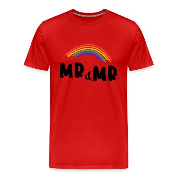 Mr et Mr. Mariage gay. Cadeau - T-shirt bio Premium Homme - rouge - Devant - Damien (186cm)