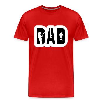 Dad Angeln Papa See Urlaub Petri Heil Wasser Rute - Männer Premium Bio T-Shirt - Rot - Vorne - Damien (186cm)