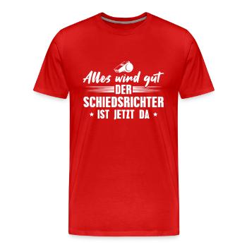 Schiedsrichter Pfeife Fußball Schiri Geschenkidee - Männer Premium Bio T-Shirt - Rot - Vorne - Damien (186cm)