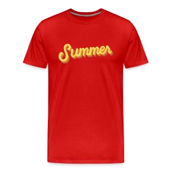 Sommer Sommer - Männer Premium Bio T-Shirt - Rot - Vorne - Damien (186cm)