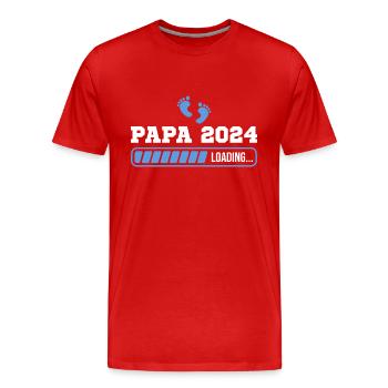 Papa 2024 loading Schwangerschaft Werdender Vater - Männer Premium Bio T-Shirt - Rot - Vorne - Damien (186cm)