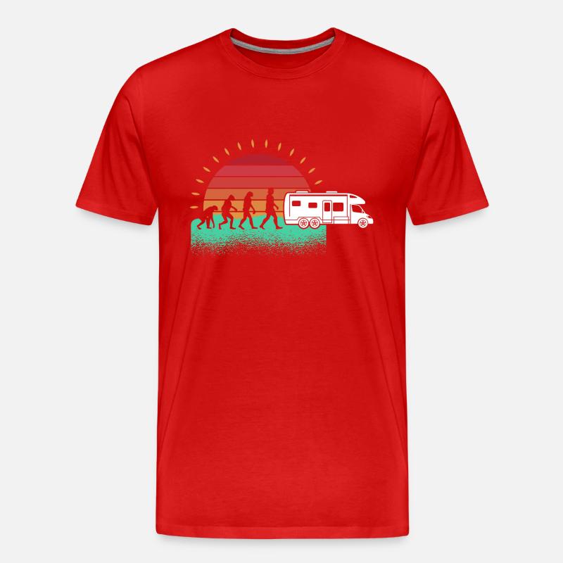 Wohnmobil Wohnwagen Camping Evolution Camper - Männer Premium Bio T-Shirt - Rot