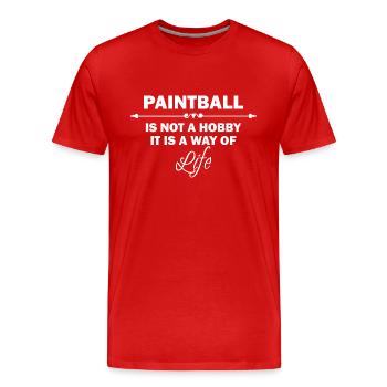 Paintball Airsoft - T-shirt bio Premium Homme - rouge - Devant - Damien (186cm)