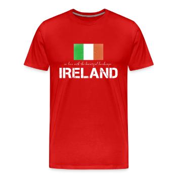 Irlande Irlande Drapeau irlandais - T-shirt bio Premium Homme - rouge - Devant - Damien (186cm)