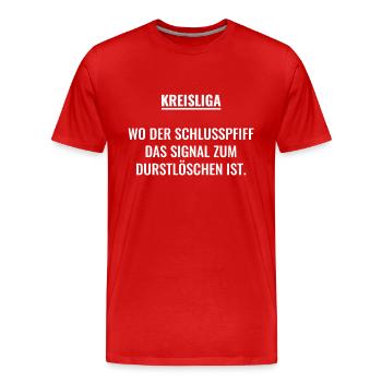 Das Signal zum Durstlöschen - Männer Premium Bio T-Shirt - Rot - Vorne - Damien (186cm)