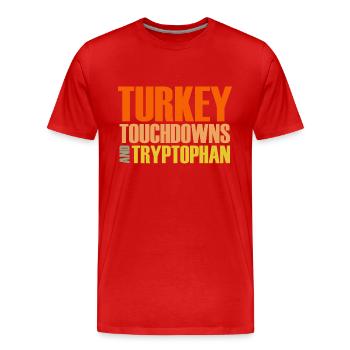 Plaisir du football de Thanksgiving - T-shirt bio Premium Homme - rouge - Devant - Damien (186cm)