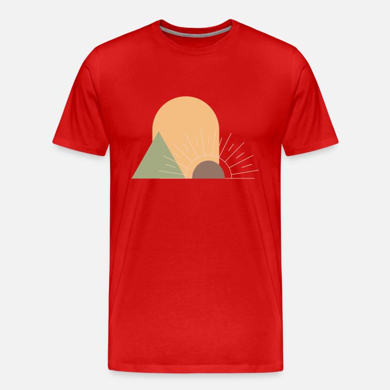 Boho Sonne - Männer Premium Bio T-Shirt - Rot
